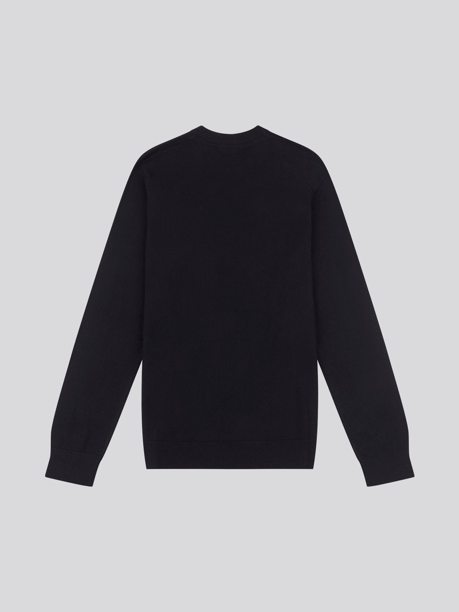 Mens Cotton Crewneck in Black Bright White DHM
