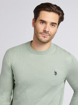Mens Cotton Crewneck in Mulled Basil