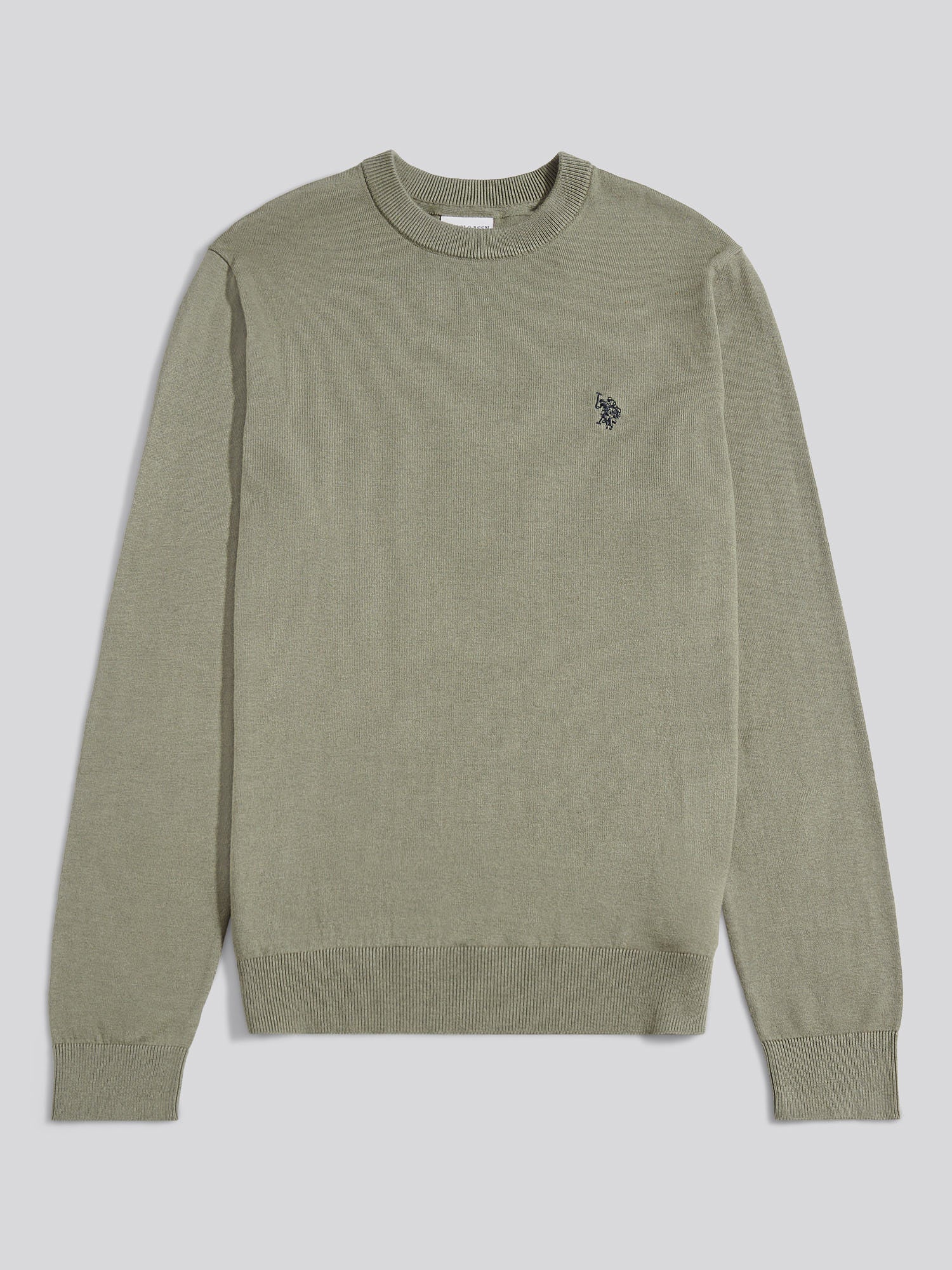 Mens Cotton Crewneck in Mulled Basil
