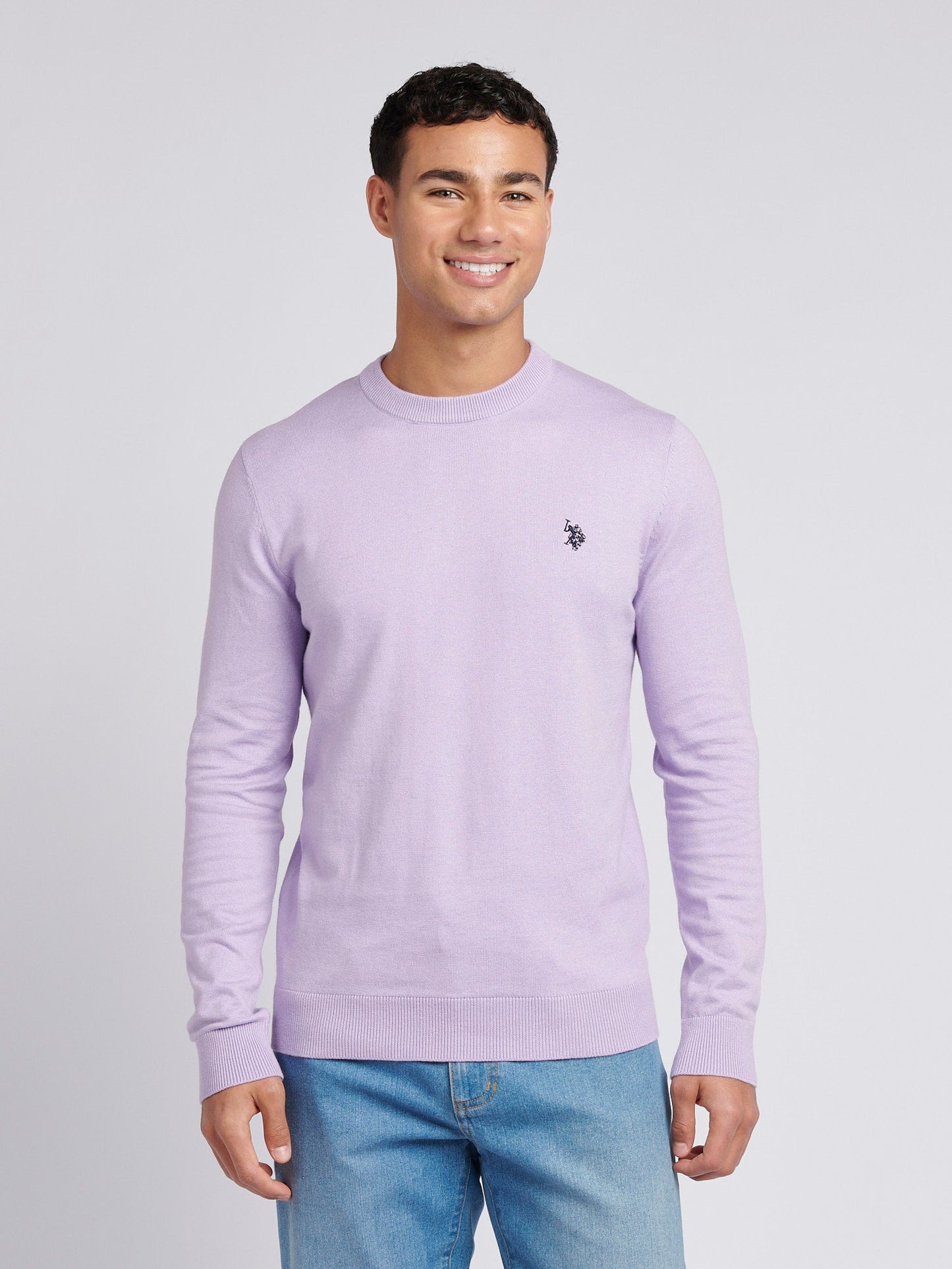 Mens Cotton Crewneck in Lilac Breeze