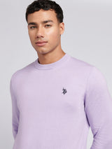 Mens Cotton Crewneck in Lilac Breeze
