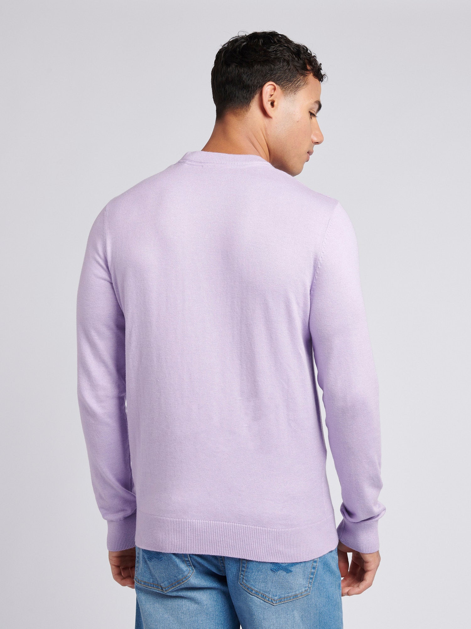 Mens Cotton Crewneck in Lilac Breeze