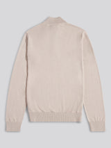 Mens Cotton Funnel Neck 1/4 Zip Knit in Atmosphere