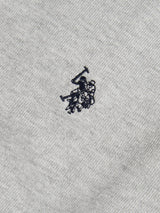 Mens Cotton Funnel Neck 1/4 Zip Knit in Mid Grey Marl