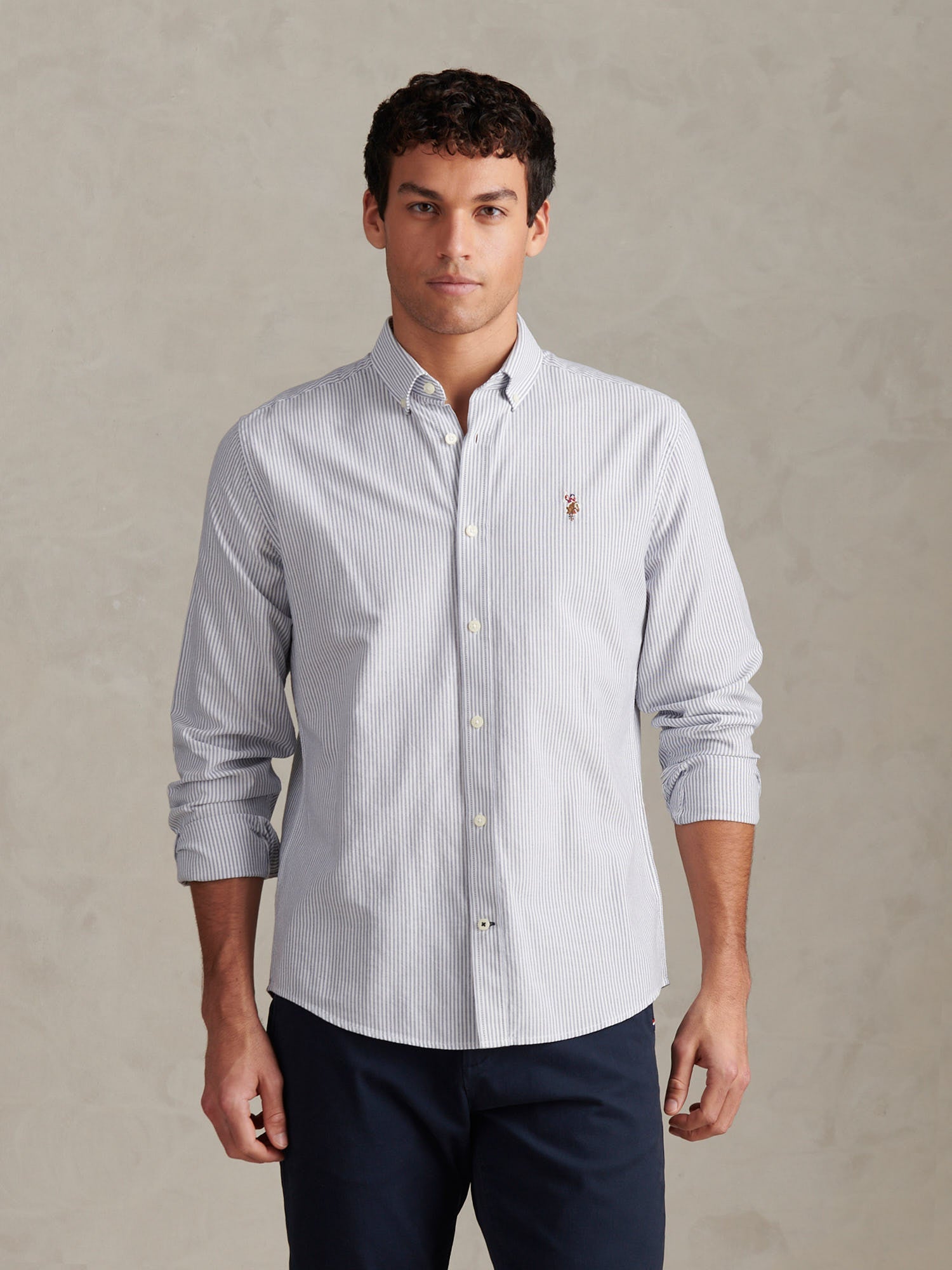 Mens Oxford Stripe  Shirt Blue Yonder
