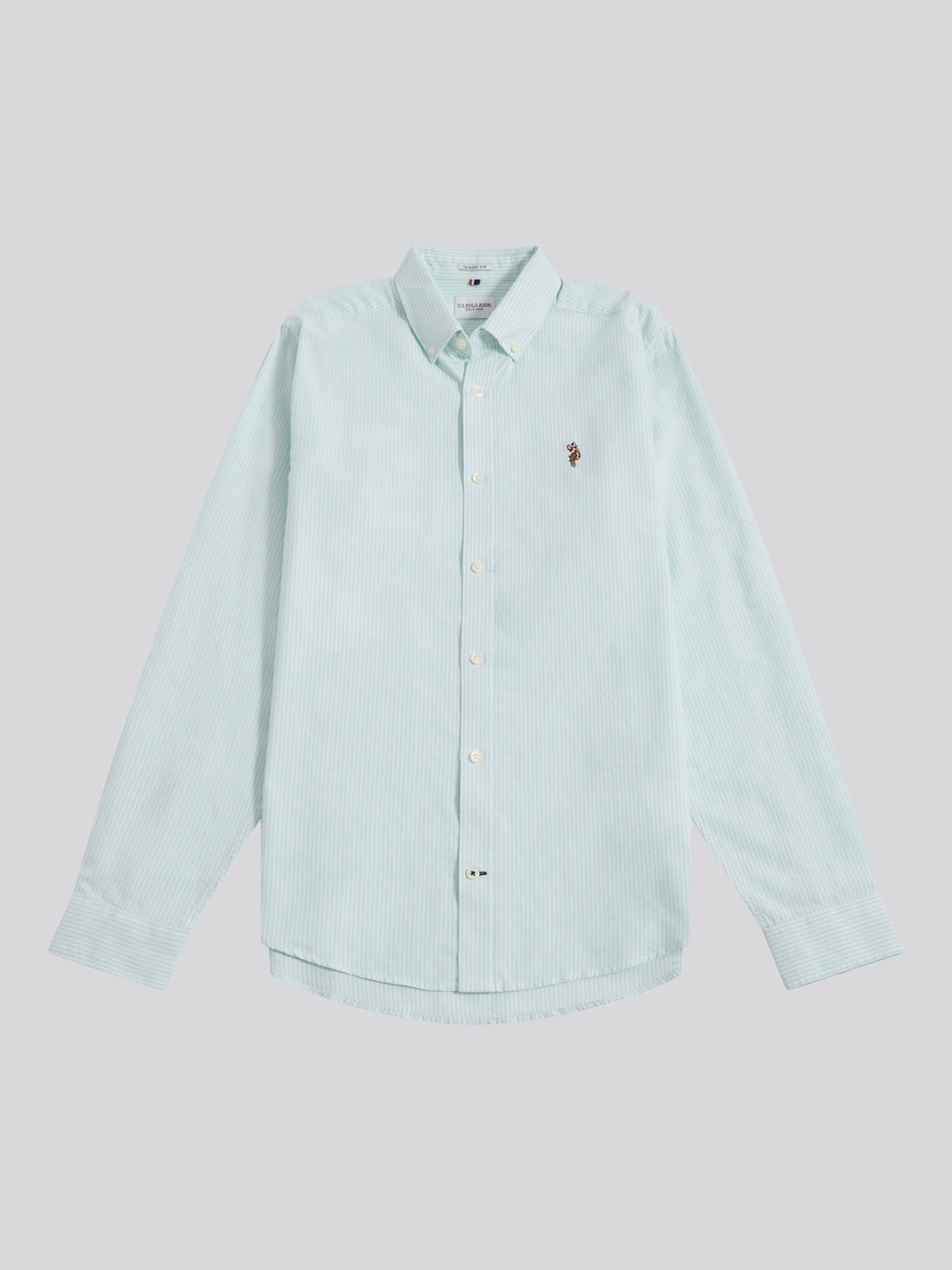 Mens Oxford Stripe  Shirt Ice Green