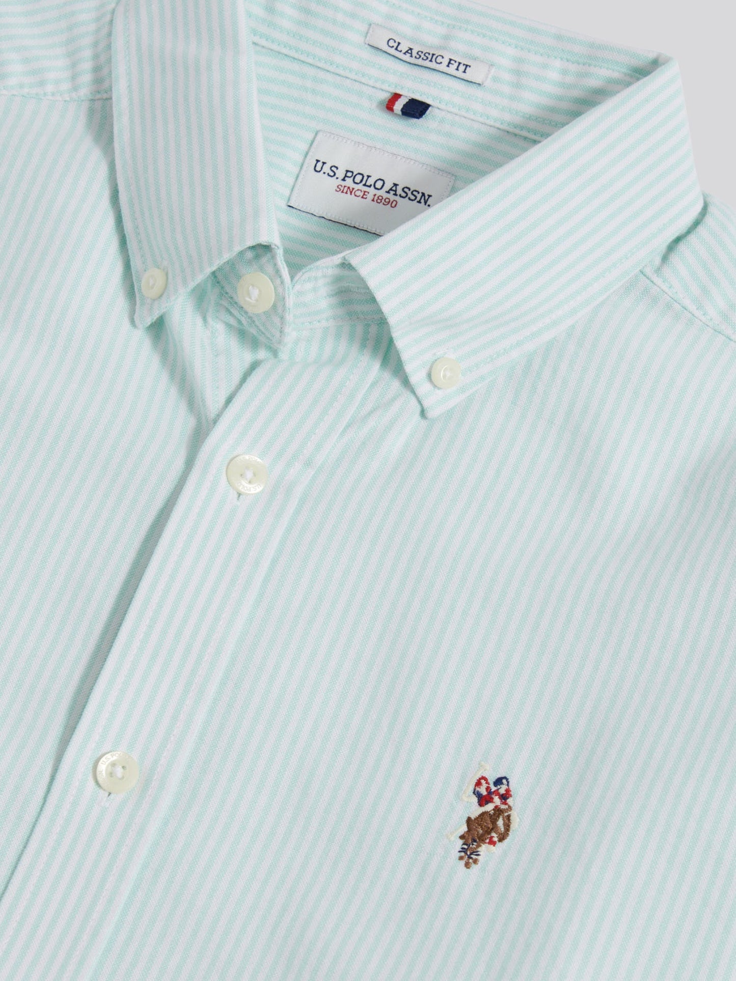Mens Oxford Stripe  Shirt Ice Green