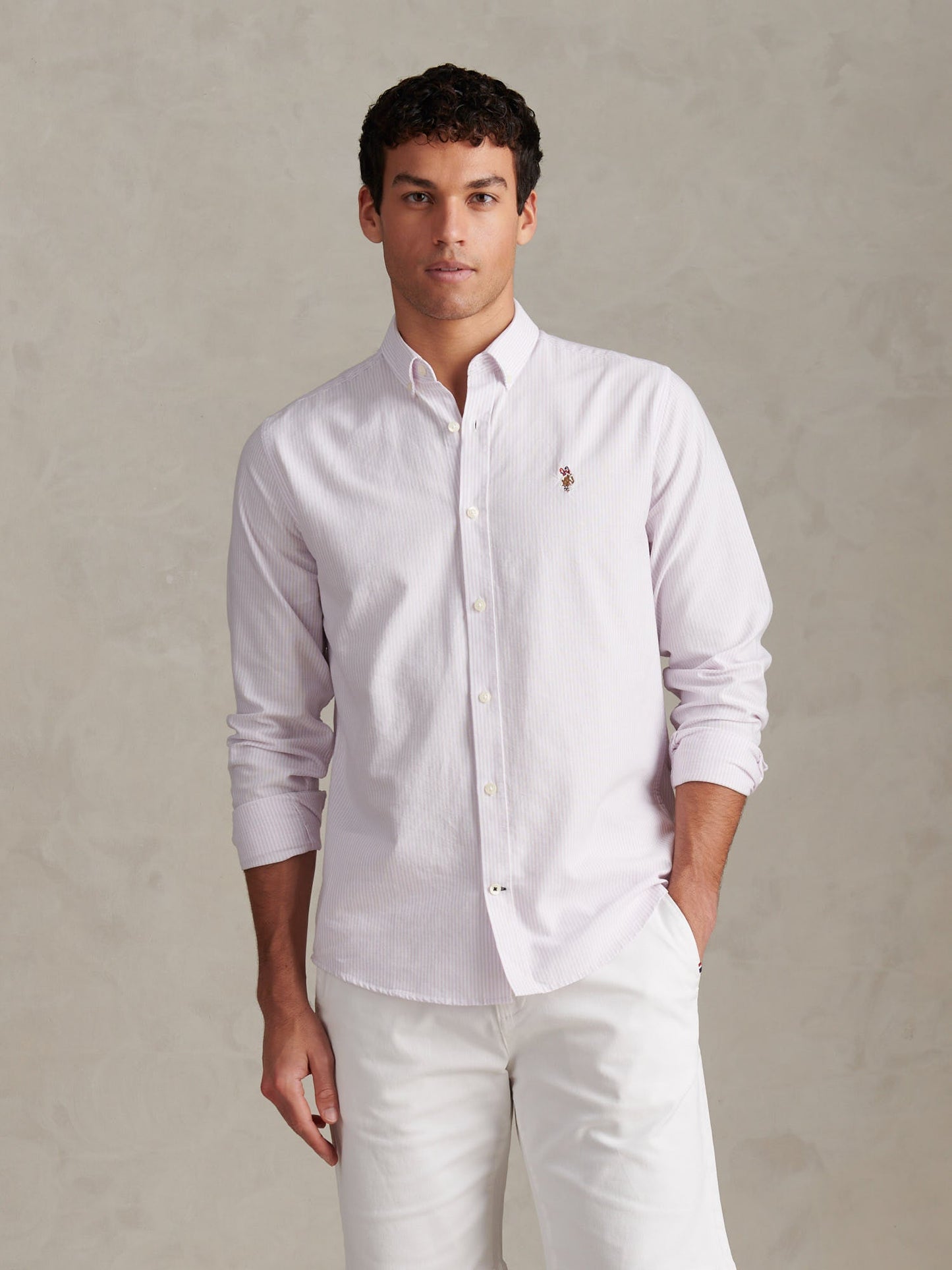 Mens Oxford Stripe  Shirt Lilac Breeze