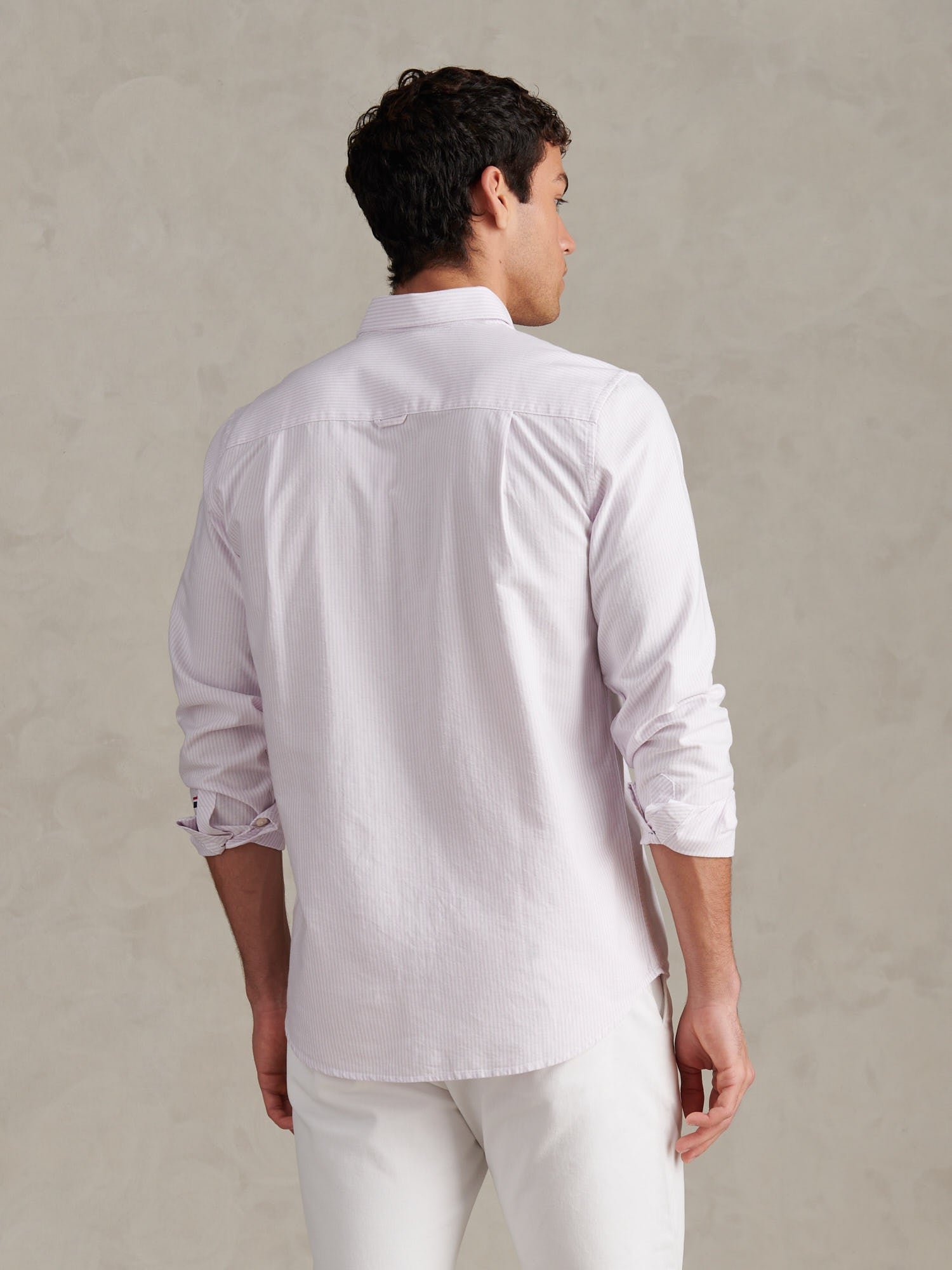Mens Oxford Stripe  Shirt Lilac Breeze