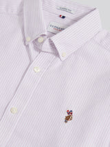 Mens Oxford Stripe  Shirt Lilac Breeze