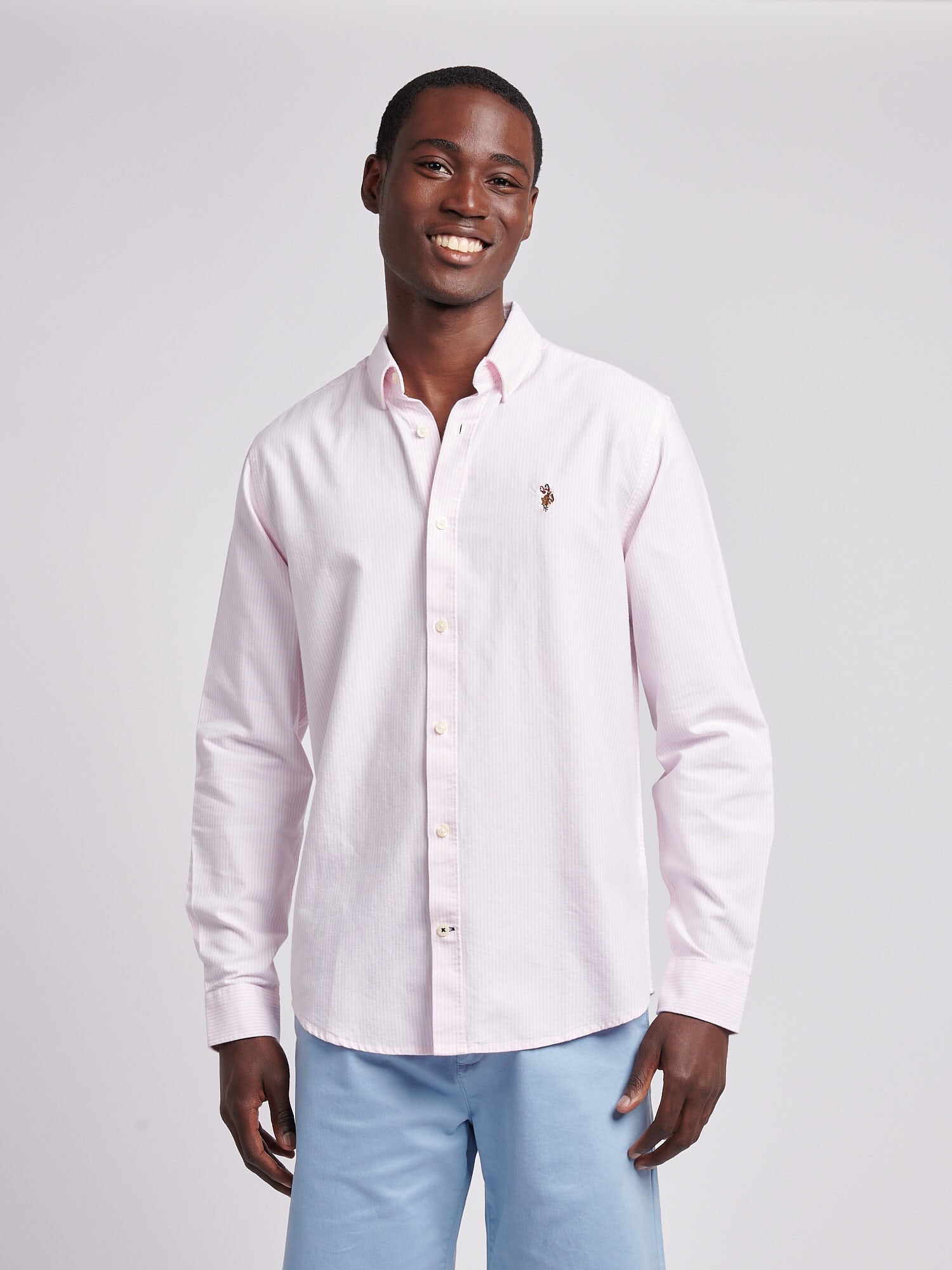 Mens Oxford Stripe  Shirt Tickled Pink