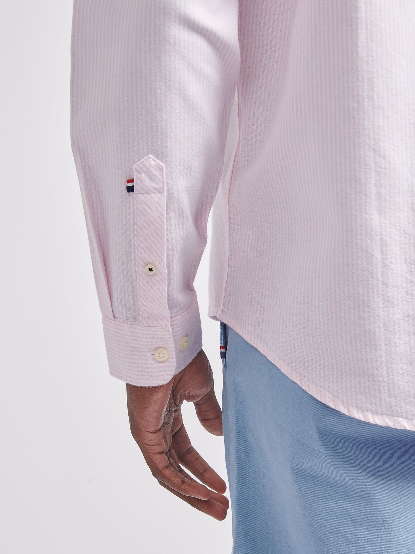 Mens Oxford Stripe  Shirt Tickled Pink