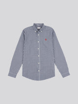 Mens Gingham Shirt in Dark Sapphire Navy