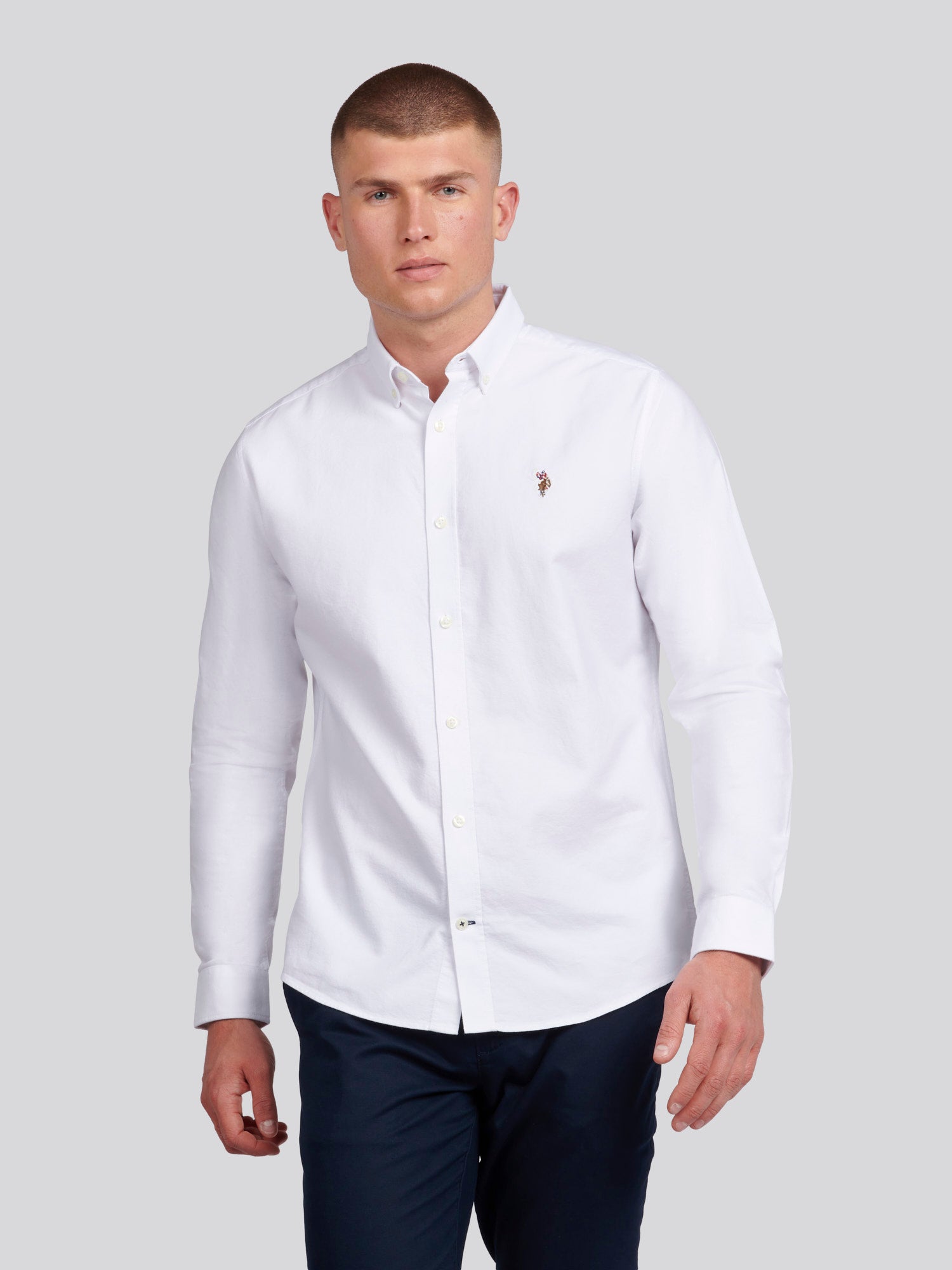Mens Peached Oxford Shirt Bright White