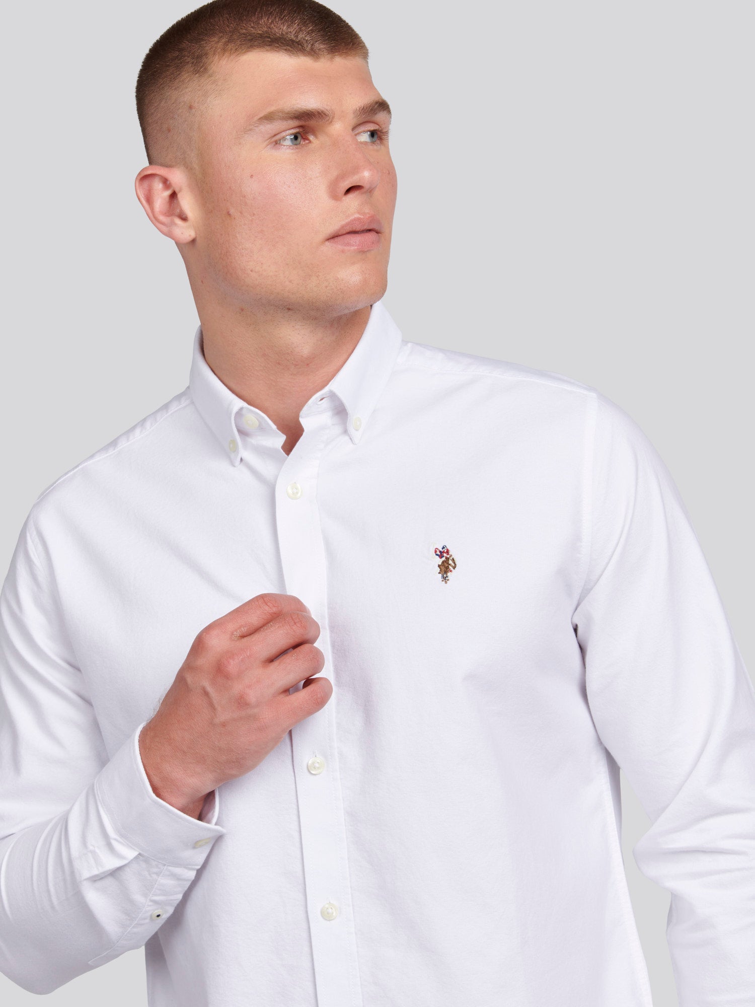 Mens Peached Oxford Shirt Bright White