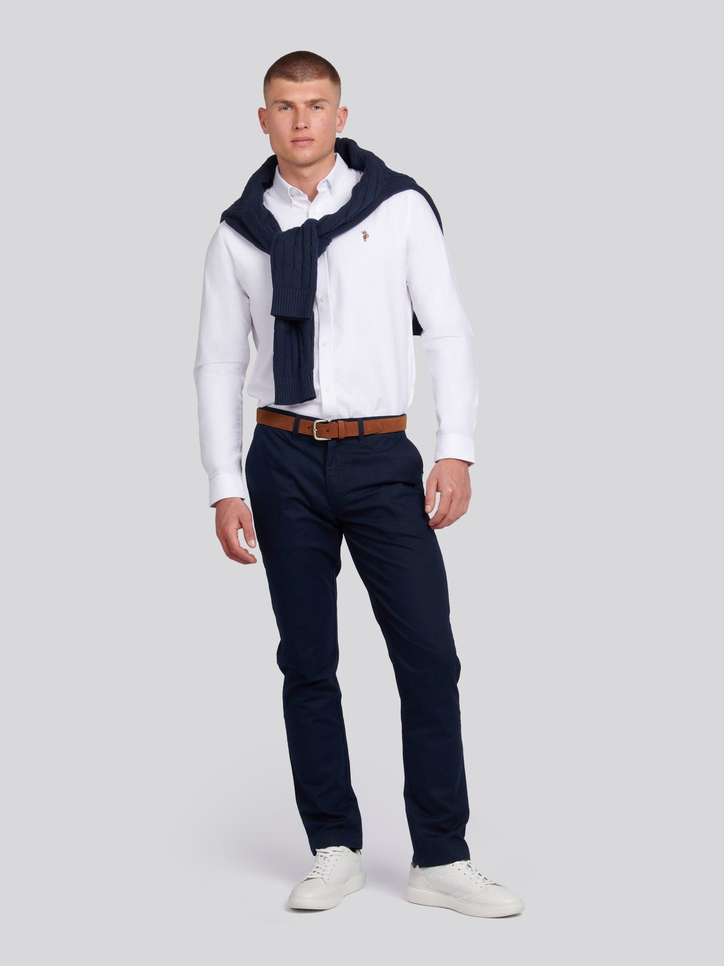 Mens Peached Oxford Shirt Bright White