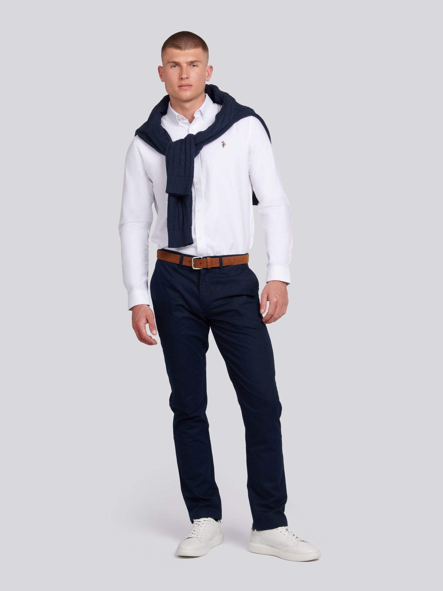 Mens Peached Oxford Shirt Bright White