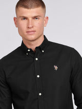 Mens Peached Oxford Shirt Black