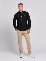 Mens Peached Oxford Shirt Black