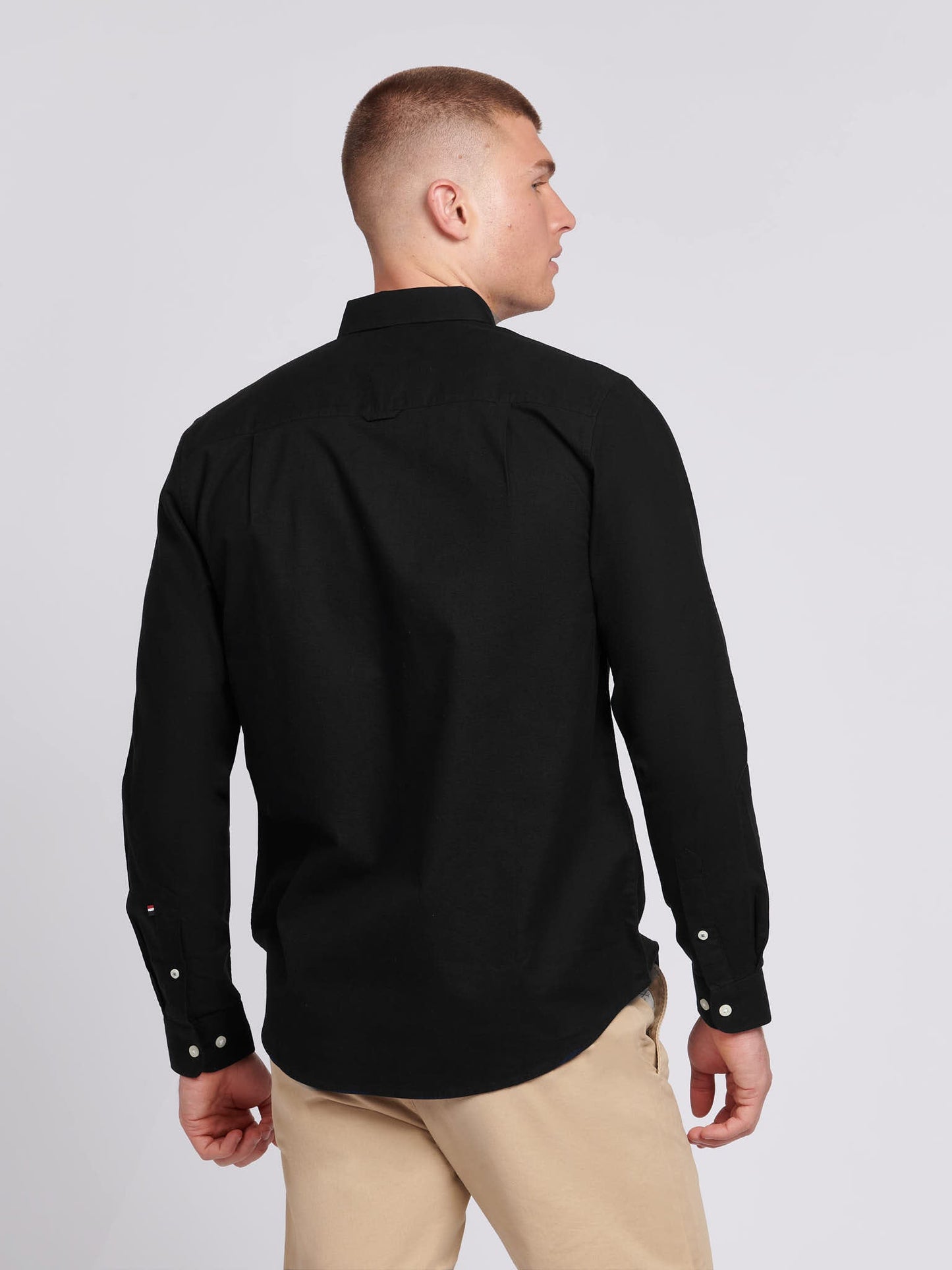 Mens Peached Oxford Shirt Black