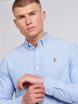 Mens Peached Oxford Shirt Blue Yonder