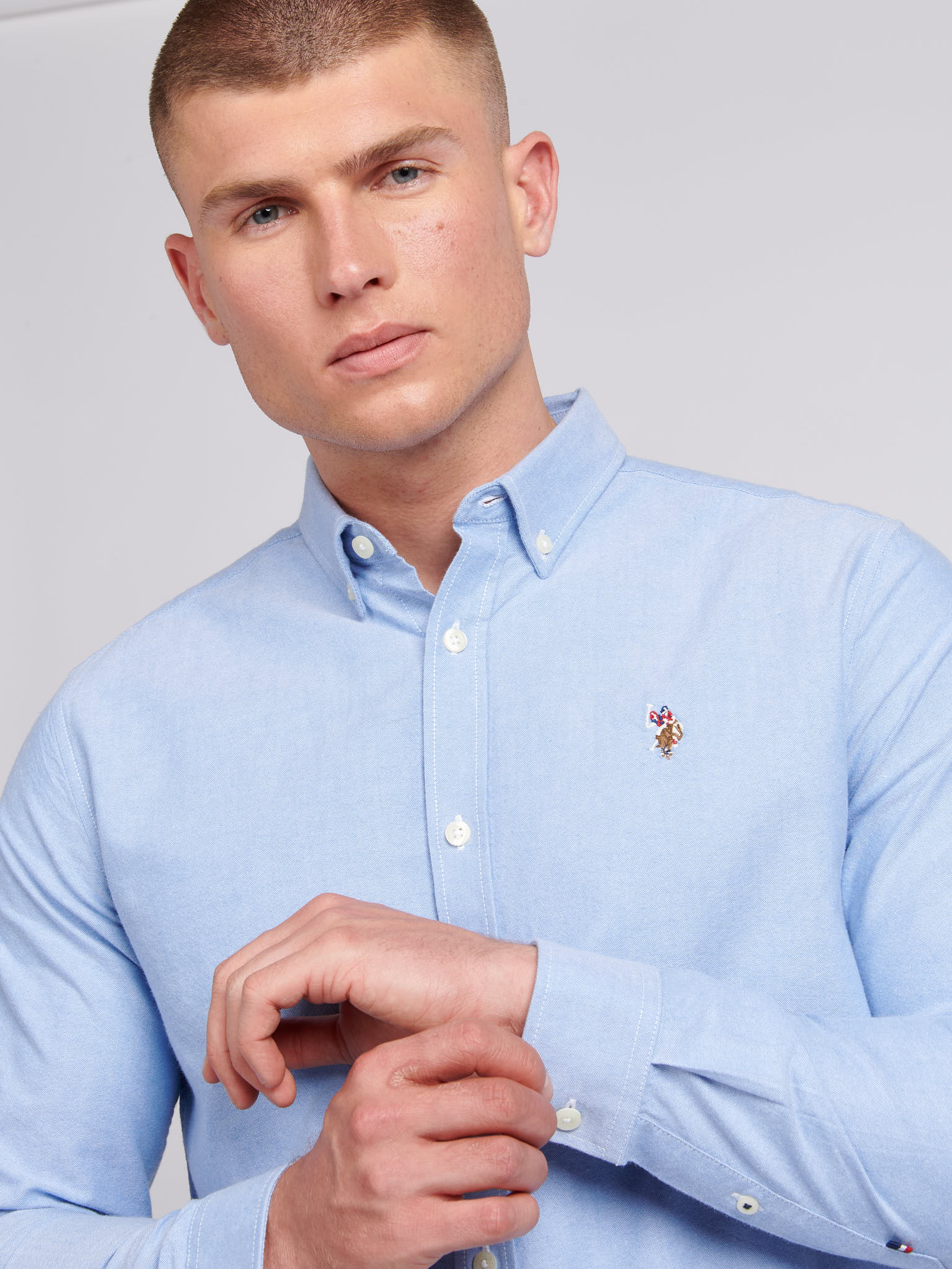 Mens Peached Oxford Shirt Blue Yonder
