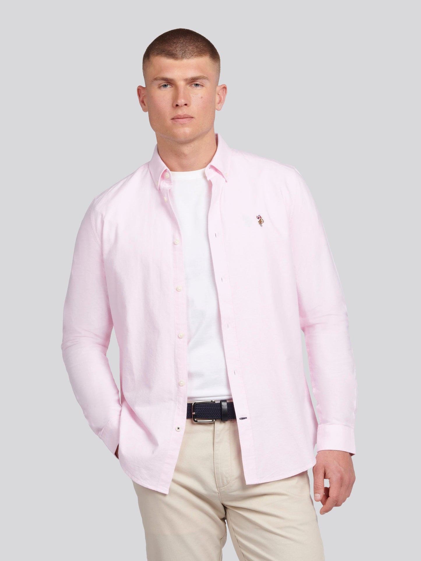 Mens Peached Oxford Shirt Orchid Pink