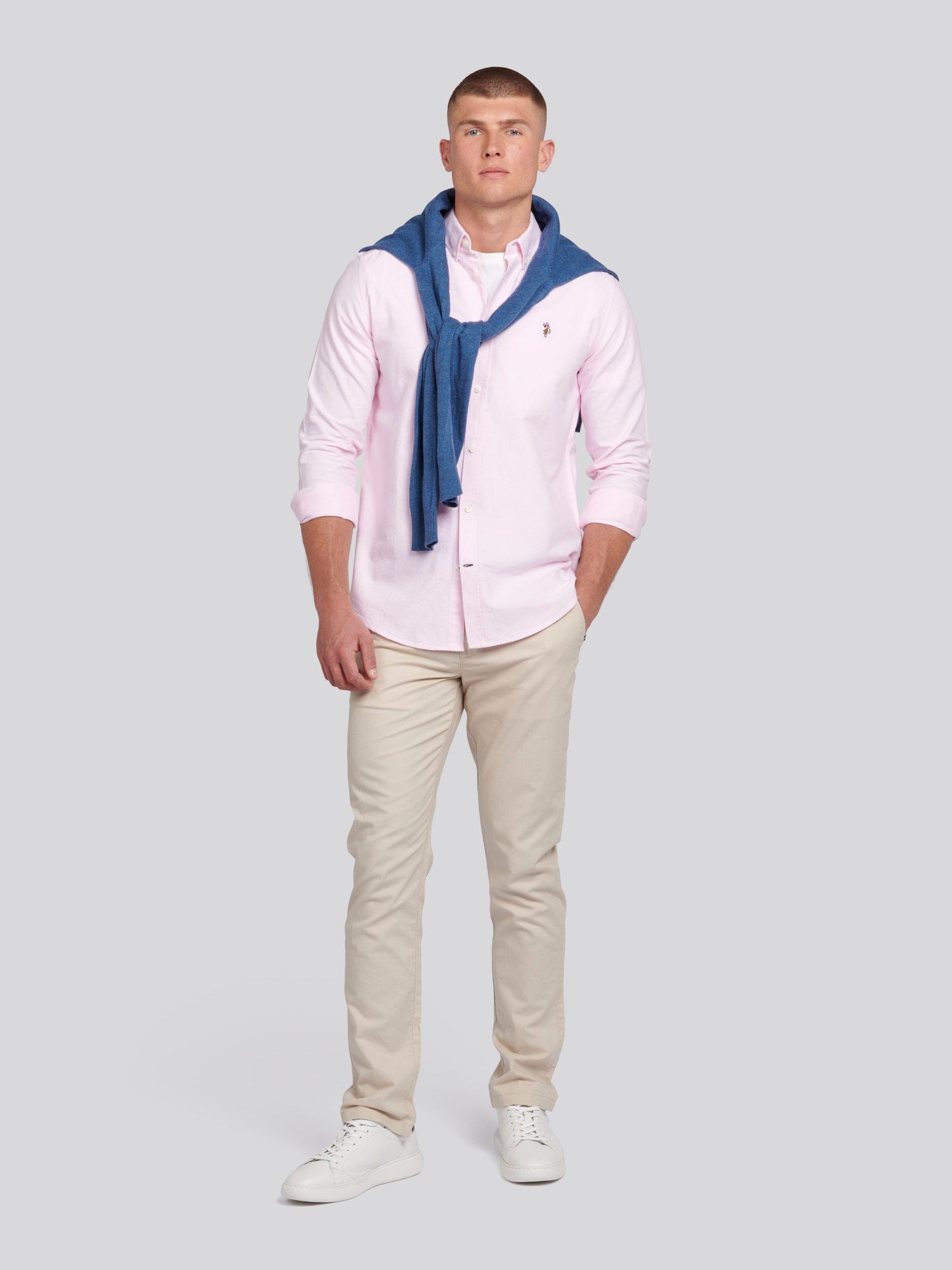 Mens Peached Oxford Shirt Orchid Pink