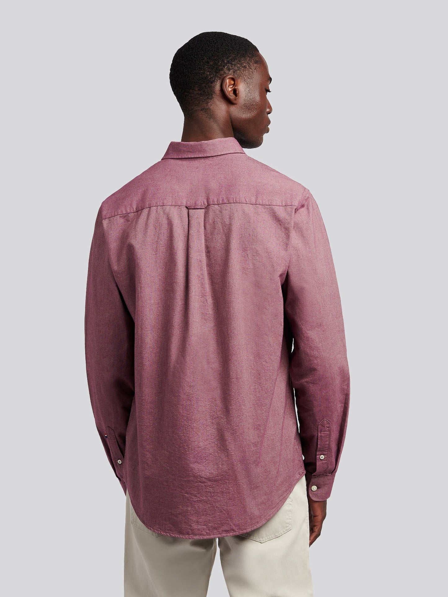Mens Peached Oxford Shirt Grape Wine