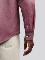 Mens Peached Oxford Shirt Grape Wine