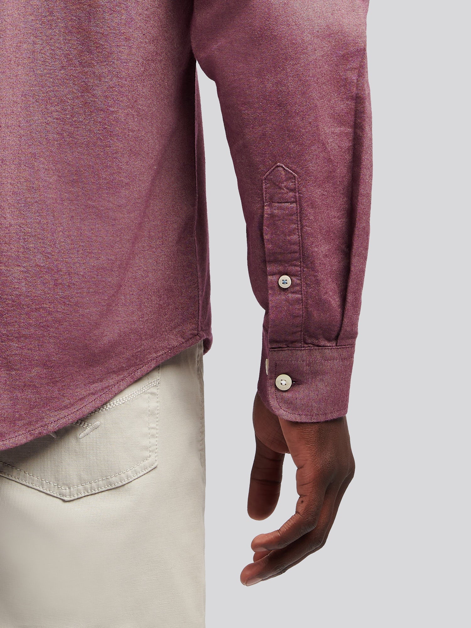 Mens Peached Oxford Shirt Grape Wine