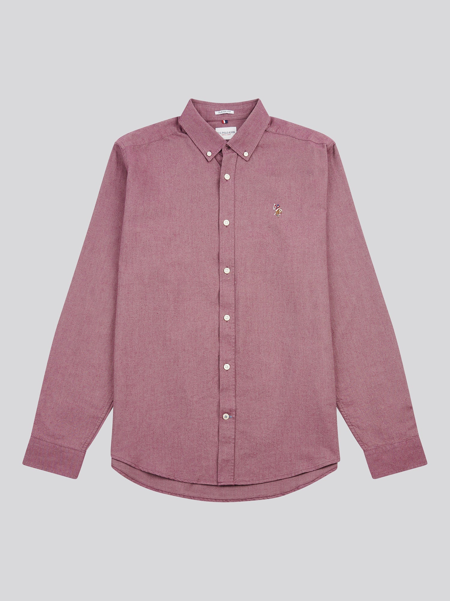 Mens Peached Oxford Shirt Grape Wine