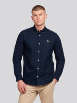 Mens Peached Oxford Shirt Dark Sapphire Navy