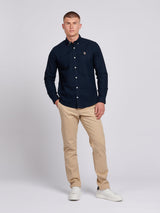 Mens Peached Oxford Shirt Dark Sapphire Navy
