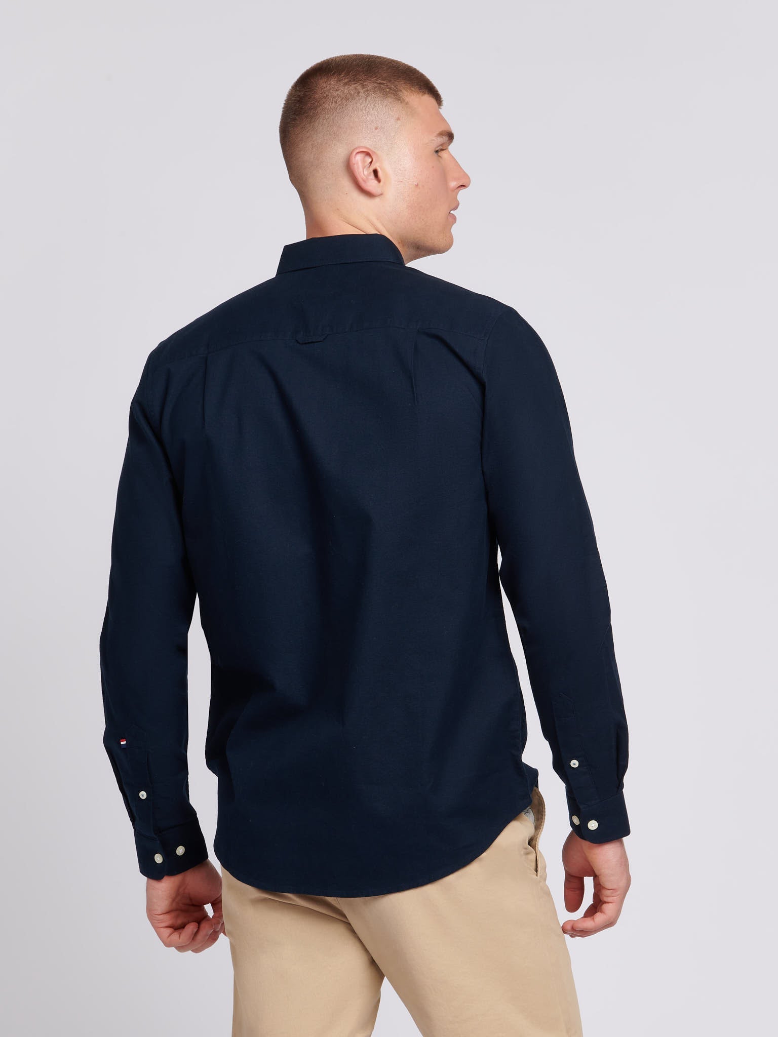 Mens Peached Oxford Shirt Dark Sapphire Navy