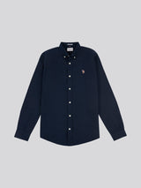 Mens Peached Oxford Shirt Dark Sapphire Navy