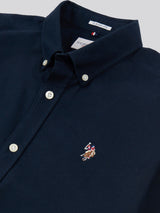 Mens Peached Oxford Shirt Dark Sapphire Navy