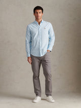 Mens Peached Oxford Shirt Ice Blue