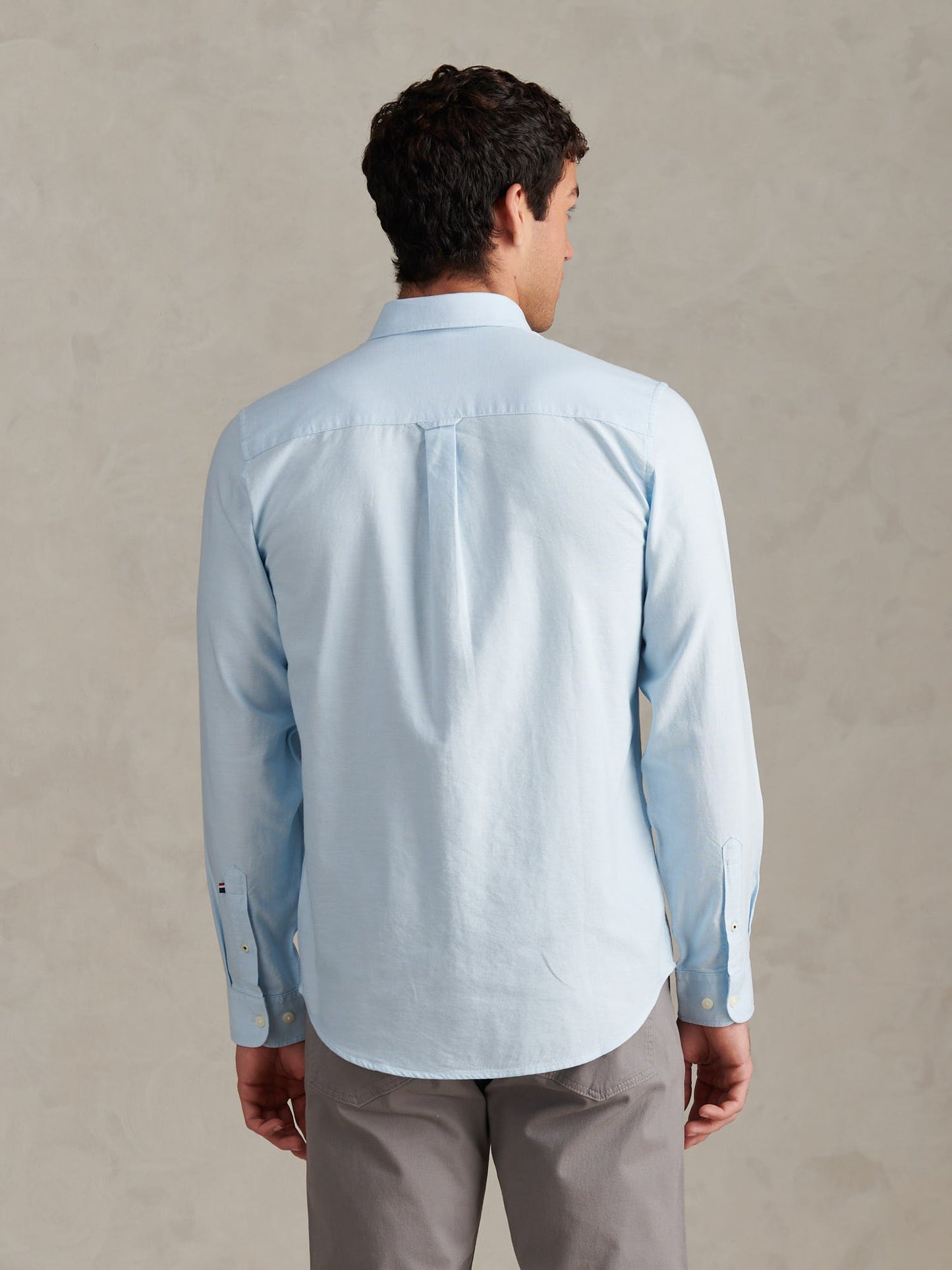 Mens Peached Oxford Shirt Ice Blue