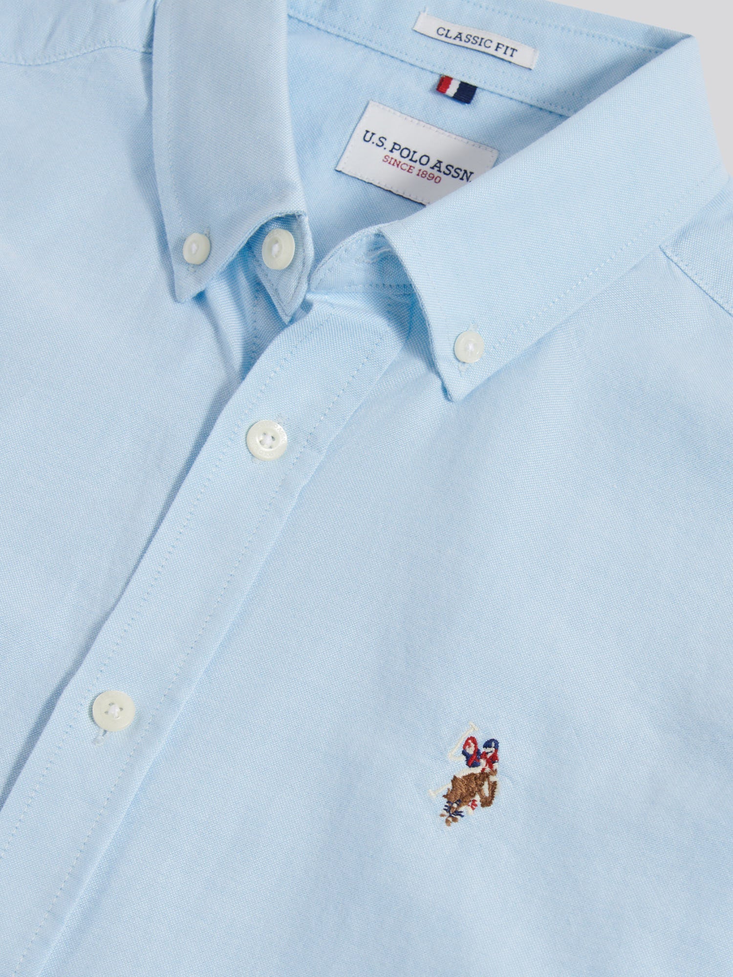Mens Peached Oxford Shirt Ice Blue