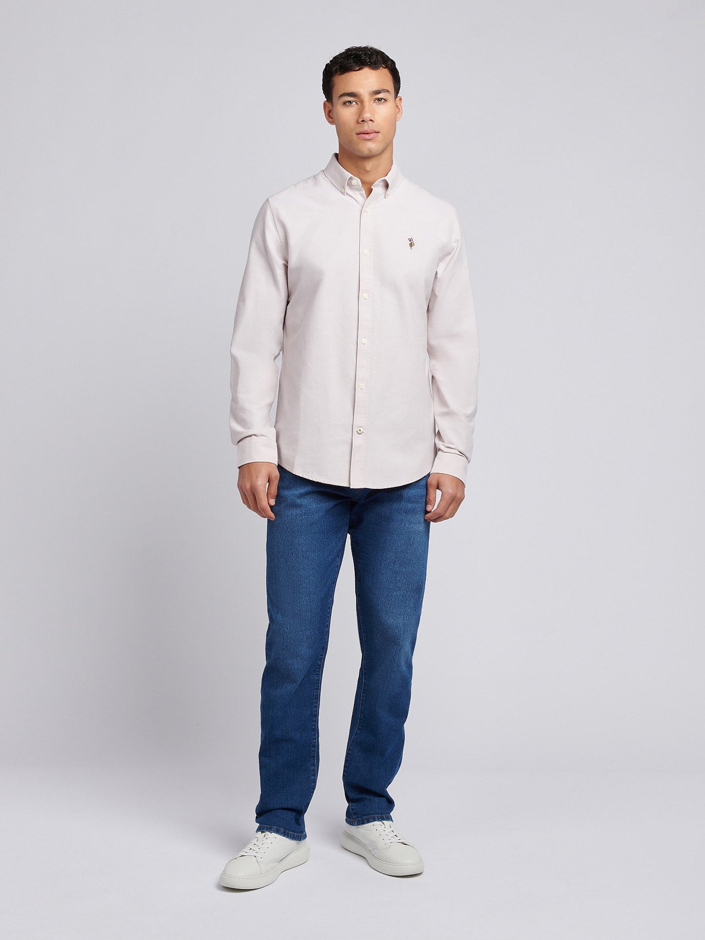 Mens Peached Oxford Shirt Doeskin