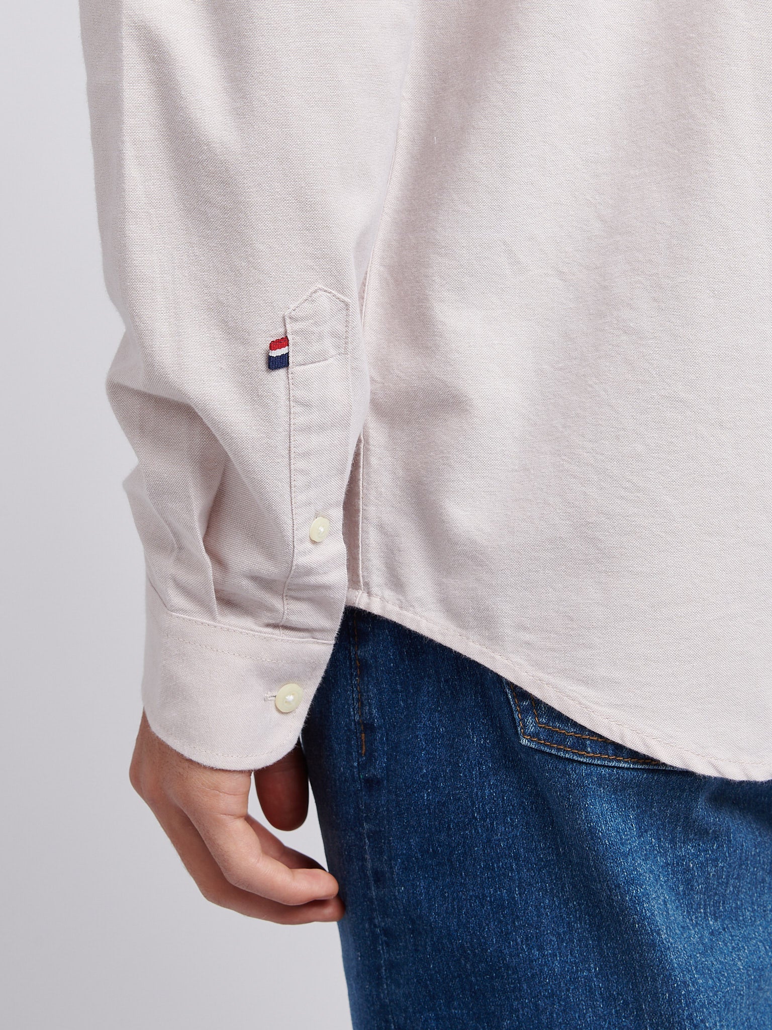 Mens Peached Oxford Shirt Doeskin