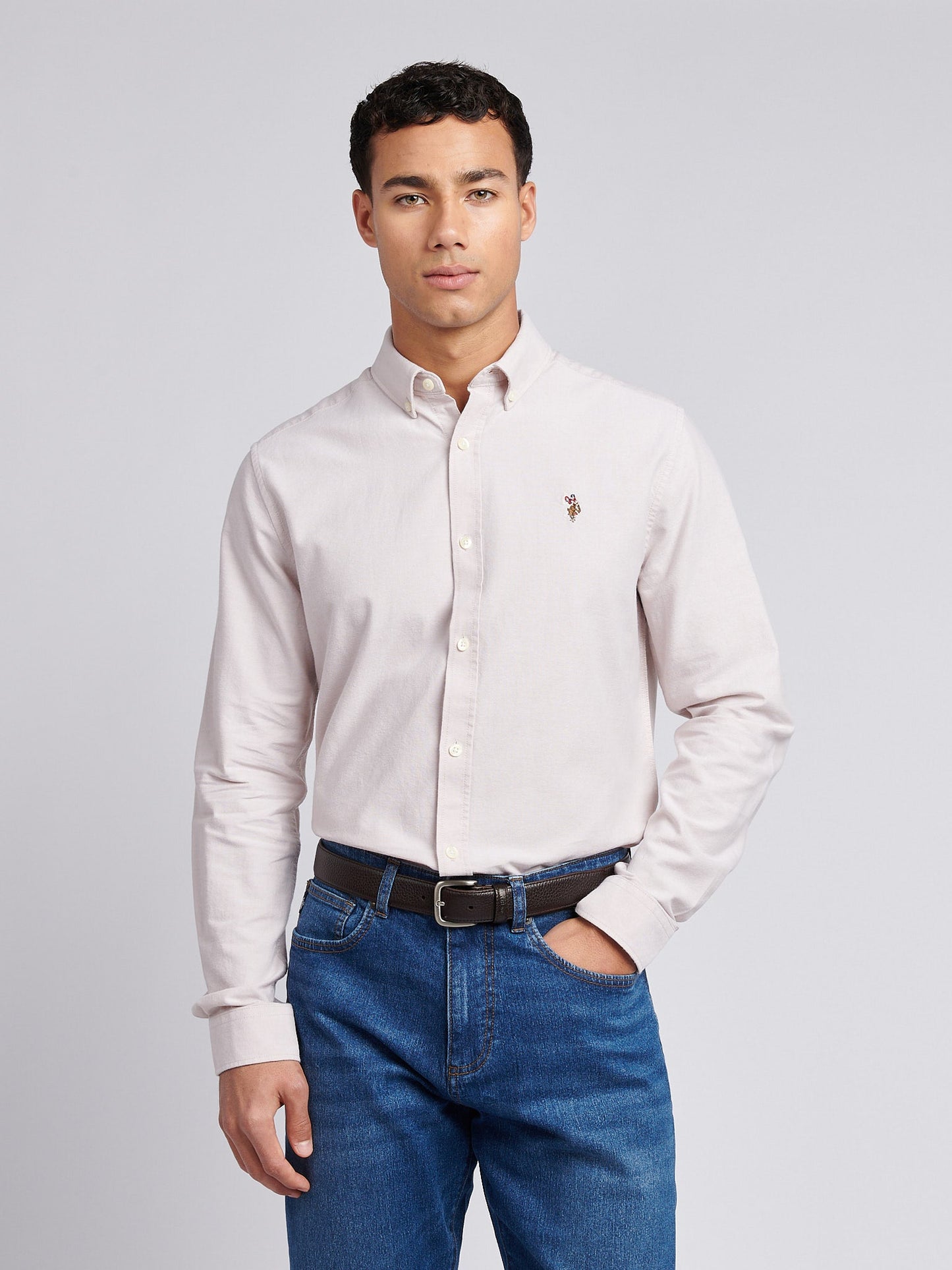 Mens Peached Oxford Shirt Doeskin