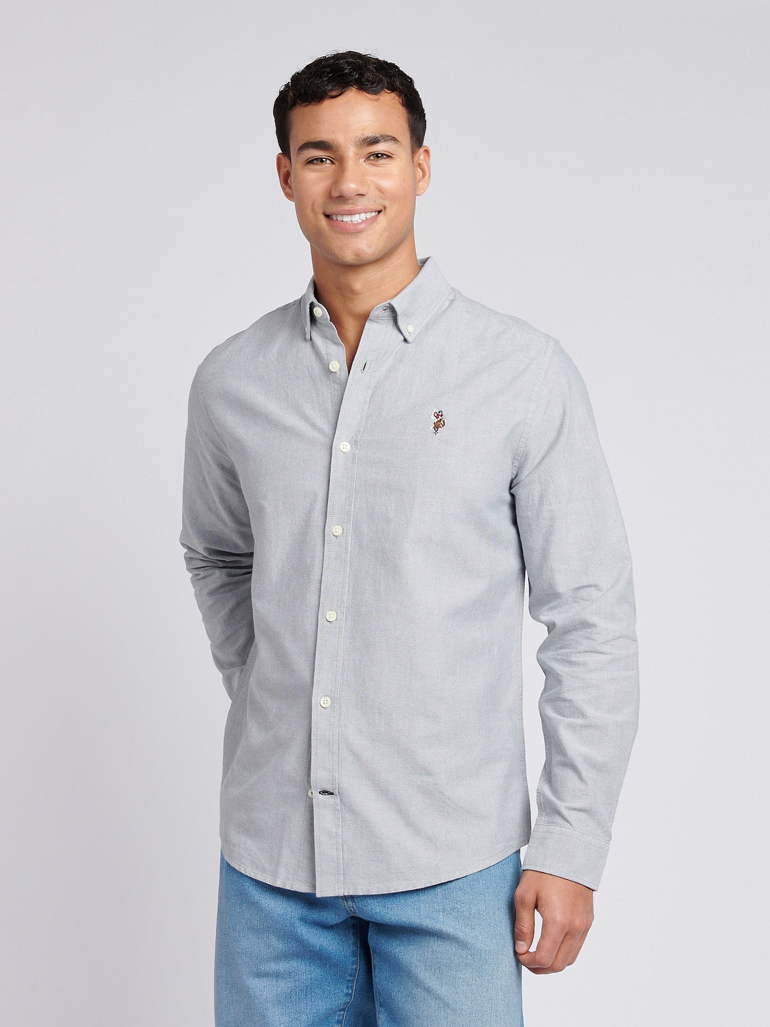 Mens Peached Oxford Shirt Mulled Basil