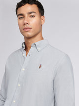 Mens Peached Oxford Shirt Mulled Basil