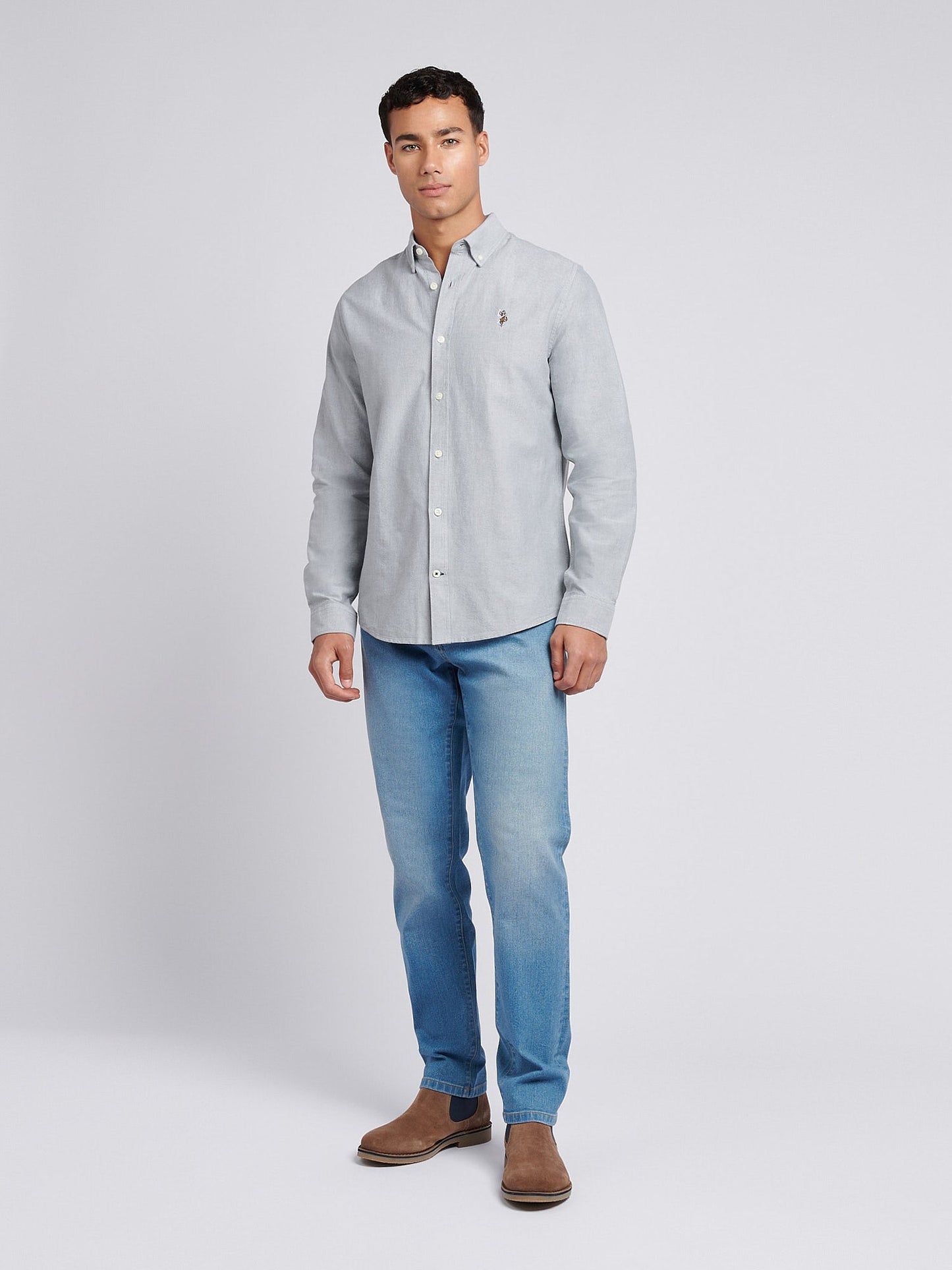 Mens Peached Oxford Shirt Mulled Basil