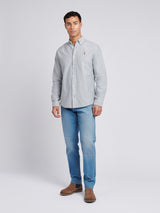 Mens Peached Oxford Shirt Mulled Basil