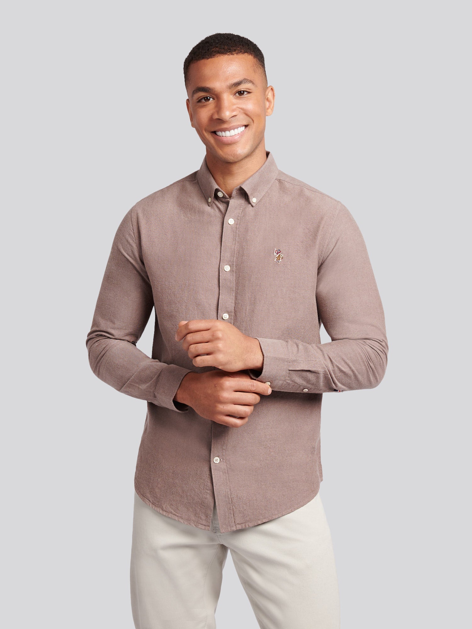 Mens Peached Oxford Shirt Chocolate Martini