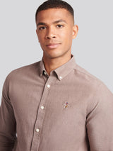 Mens Peached Oxford Shirt Chocolate Martini