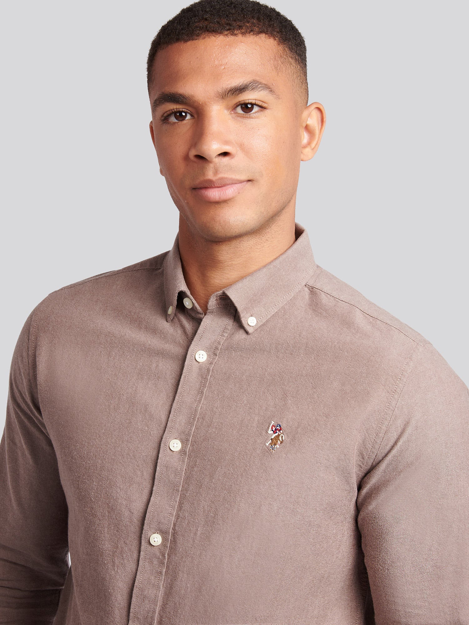 Mens Peached Oxford Shirt Chocolate Martini